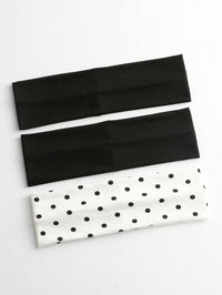 Set Tiga Helai, Hitam Padu Dengan Dot Putih_5