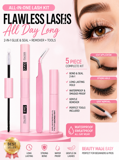 Eyelash Glue, Sealant & Remover Kit - Waterproof