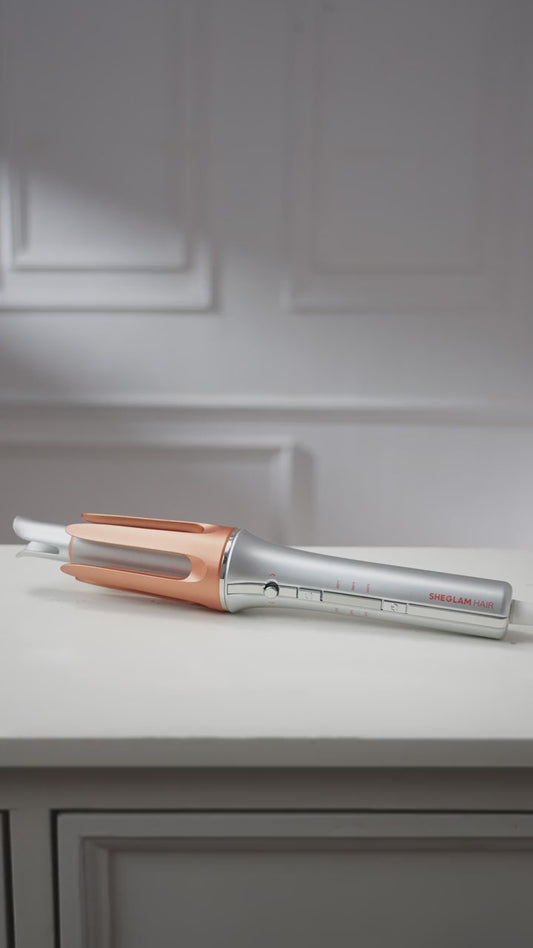 It-Curl One-Touch Instant Curler Automatic Curling Iron,Auto Hair Curler,25mm Automatic Hair Curler With 3 Temperatures,Fast Heating & 2-Way Rotation,Automatic Shut-Off,Anti-Scald & Anti-Tangle Rotating Curling Wand,Touch Instant Curler For H